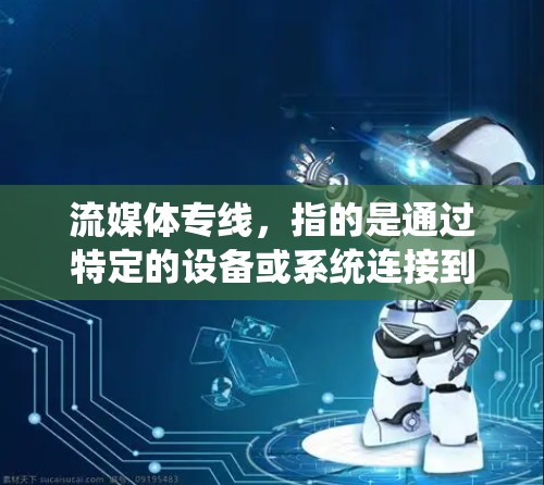 流媒体专线,指的是通过特定的设备或系统连接到流媒体平台,提供流媒体内容的渠道或系统。以下是对流媒体专线的详细分析 流媒体专线,指的是通过特定的设备或系统连接到流媒体平台,提供流媒体内容的渠道或系统。以下是对流媒体专线的详细分析