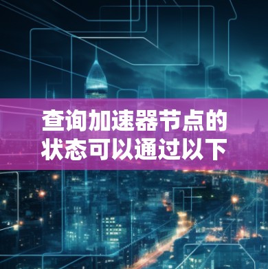 查询加速器节点的状态可以通过以下步骤进行